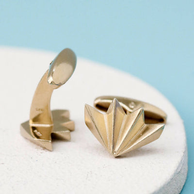 Geometric Fan Cufflinks in Solid 9ct Gold