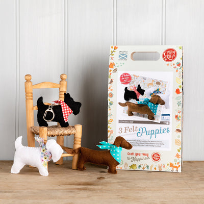 Three Felt Puppies Sewing Kit