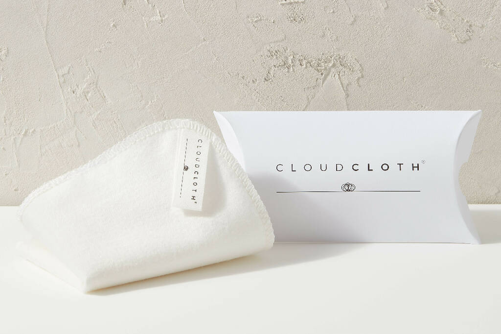 CloudCloth Organic Cotton Facial Cleansing Reusable Makeup Remover Cloth in Ecru (Single Pack)