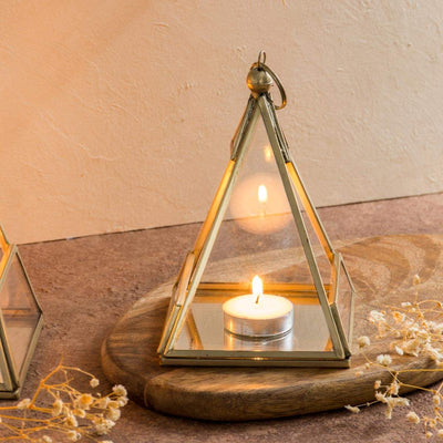 Pyramid Glass Candle & Tealight Holders