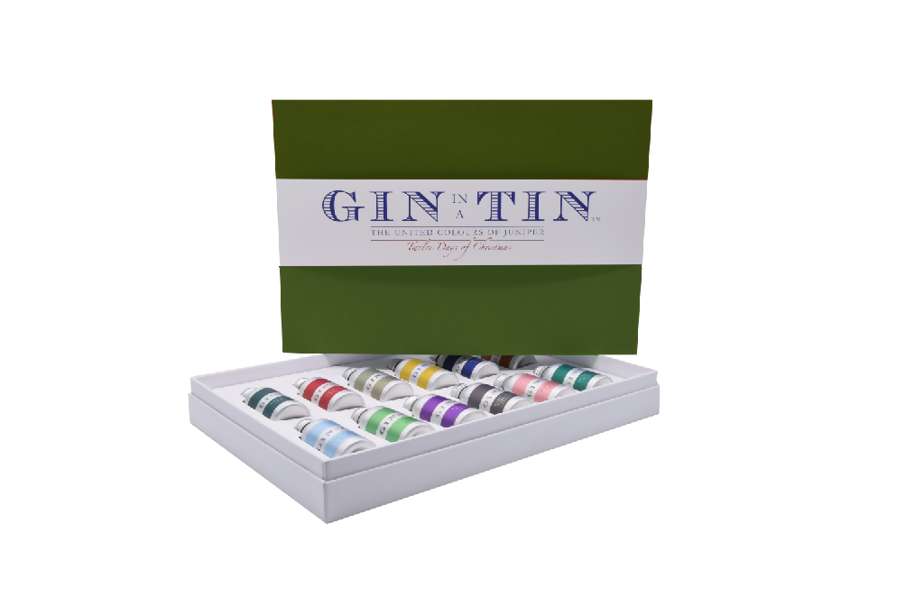 ENJOY 12 DAYS OF CHRISTMAS WITH 12 MINIATURE TINS OF GIN