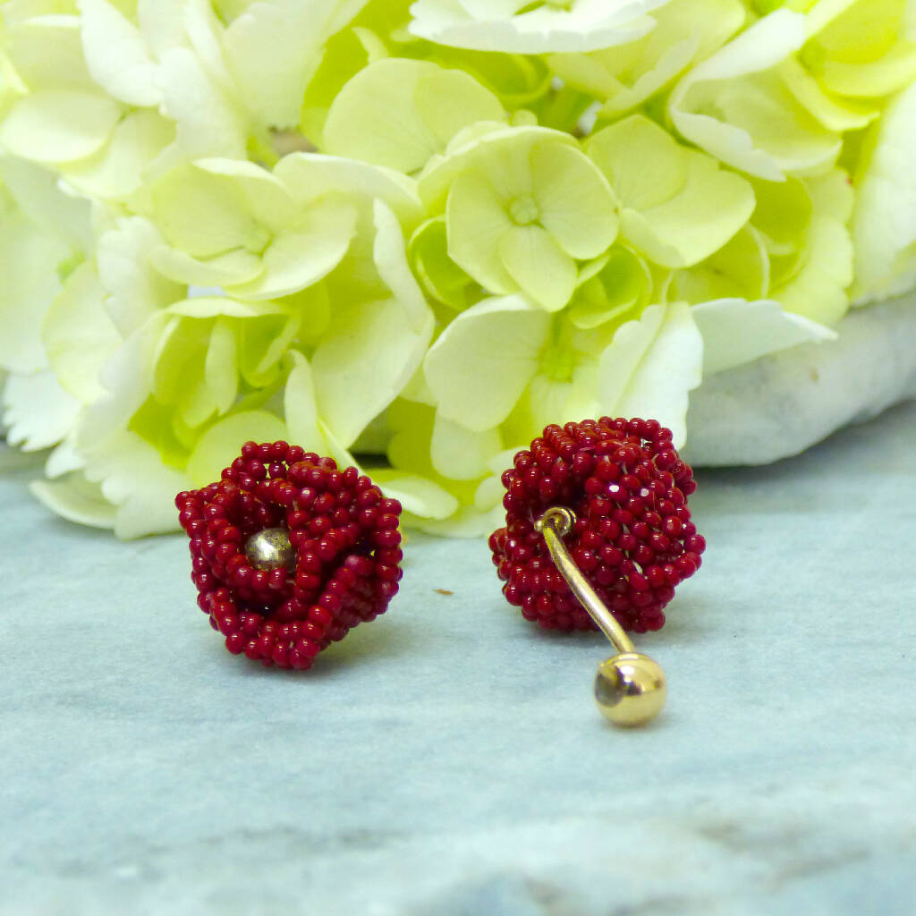 Lotte Earrings - Ethical Gold and Micro Glass Beads Earrings