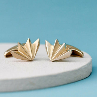 Geometric Fan Cufflinks in Solid 9ct Gold