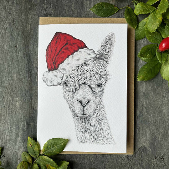 Alpaca Christmas Card