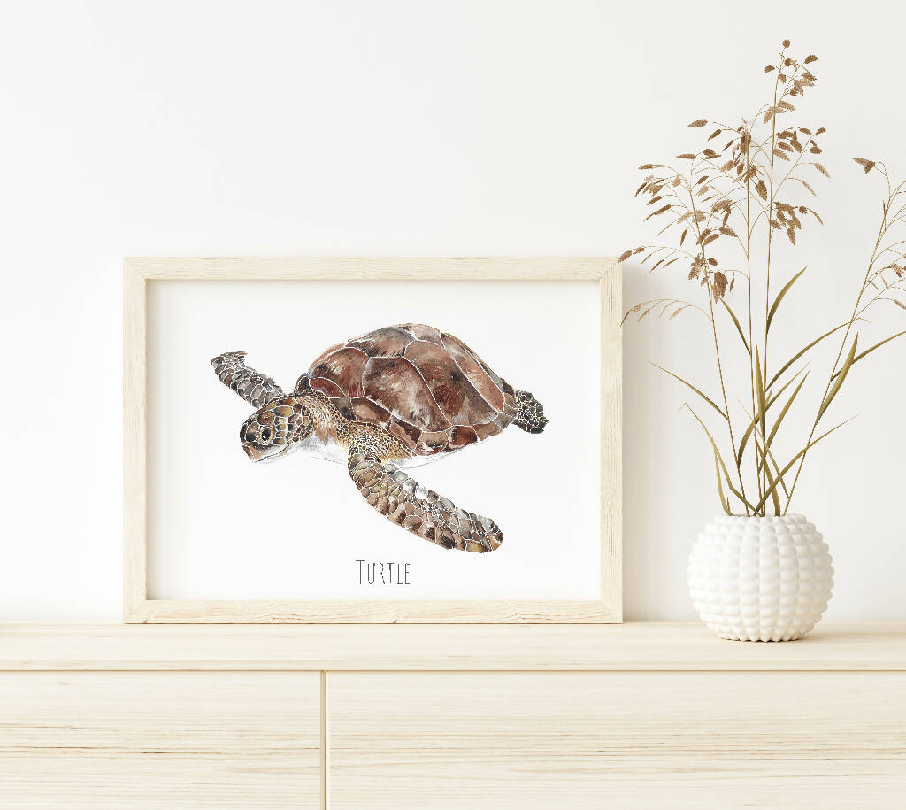 Watercolour Turtle Print