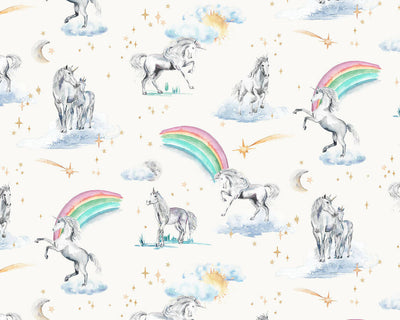 Unicorns and Rainbows Children's Wallpaper