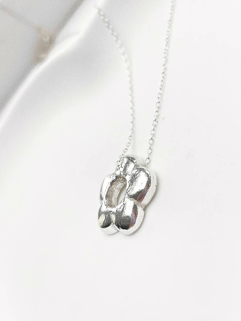 Flower Solid Silver Pendant Necklace