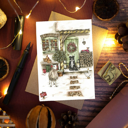 Christmas Cottage 'Home Sweet Home' Christmas Card