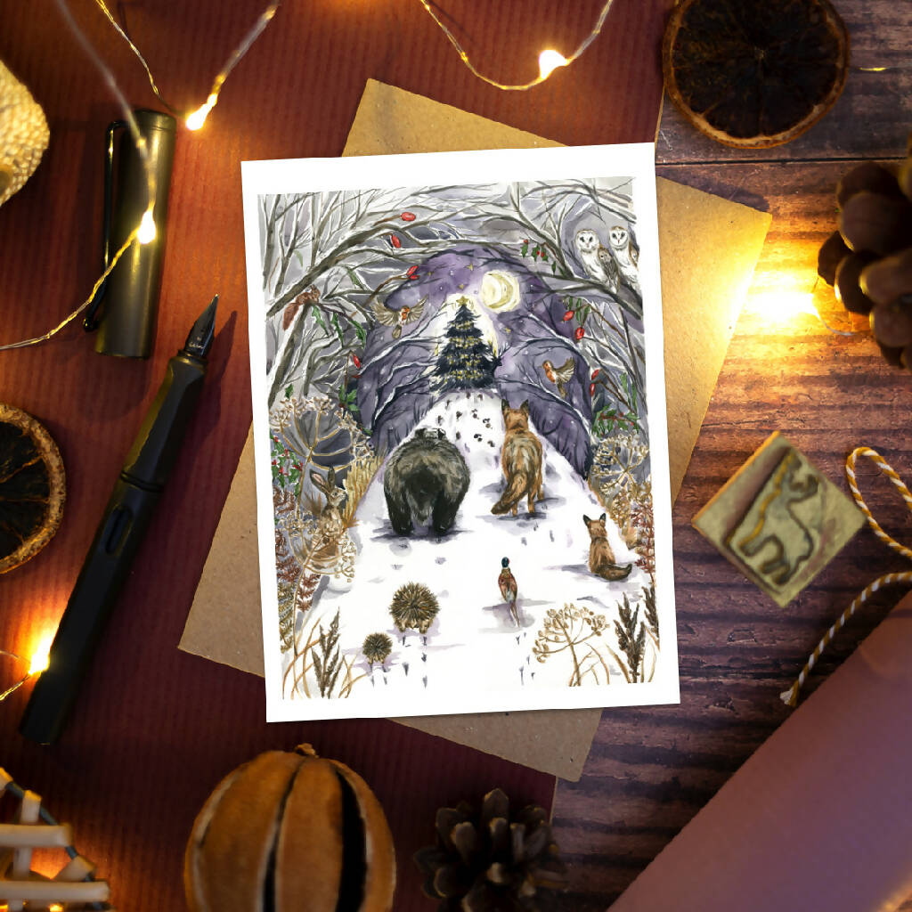 Woodland Wildlife 'The Hazel Wood Nativity' Christmas Card
