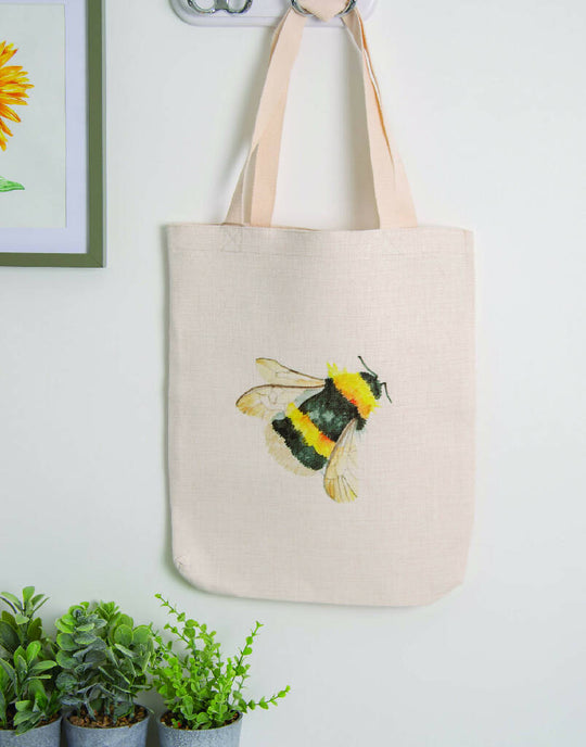 Bumble Bee Linen Tote Bag