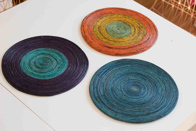 Recycled Newspaper Round Paper Place Mats