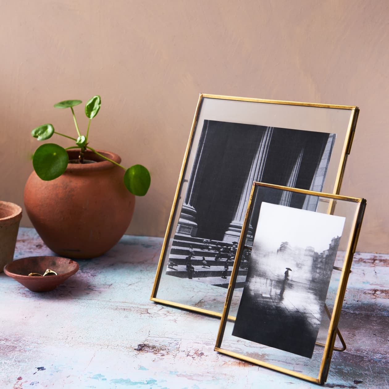 Recycled Metal & Glass Brass Photo Frame - Brass Finish