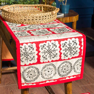 Red Table Runner & Placemats Set