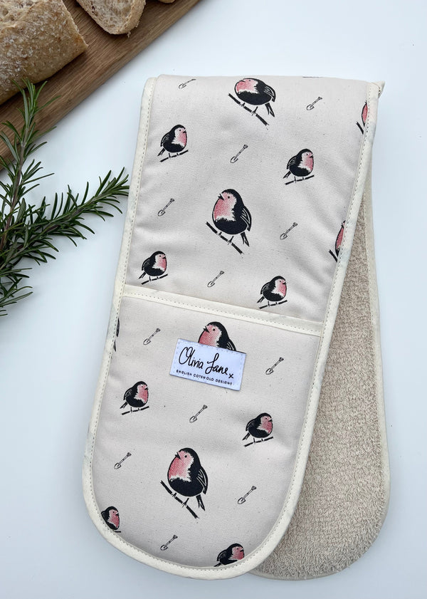Double Oven Glove - 'Close To You' Robin