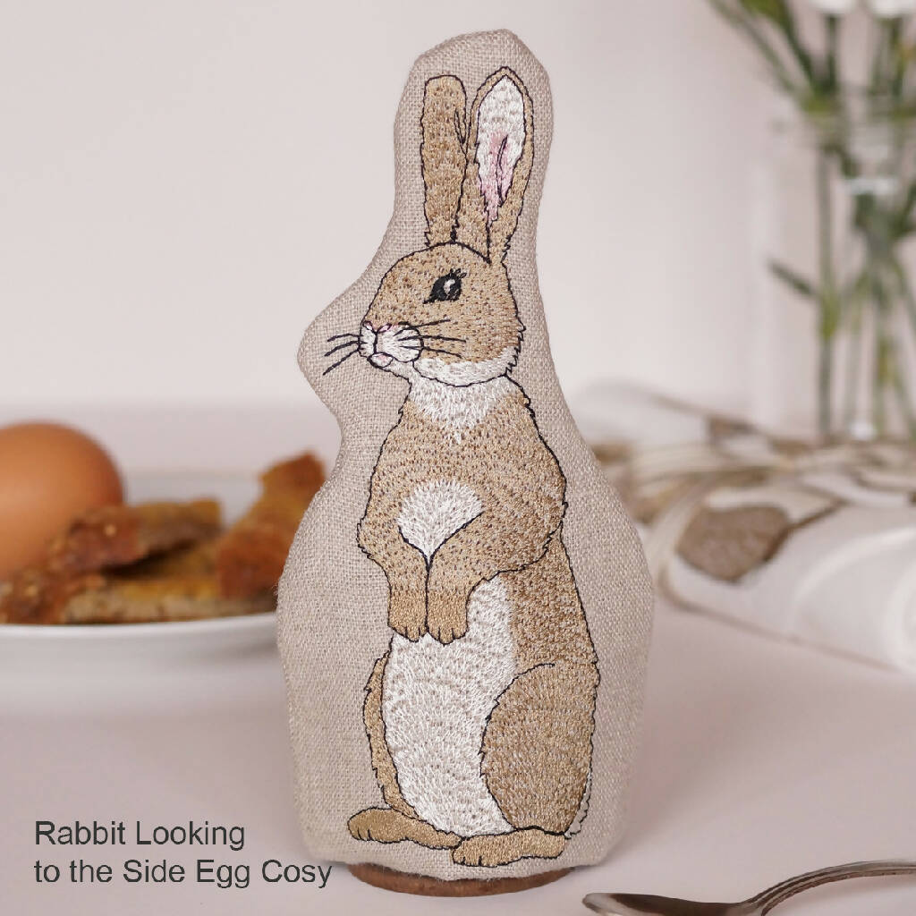 Embroidered Rabbit Egg Cosy