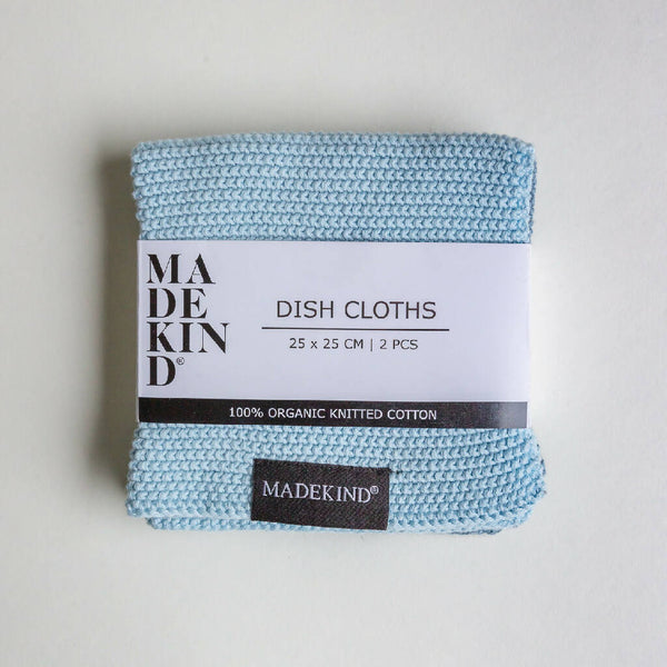 Set of 2 Organic Cotton Knitted Dishcloths