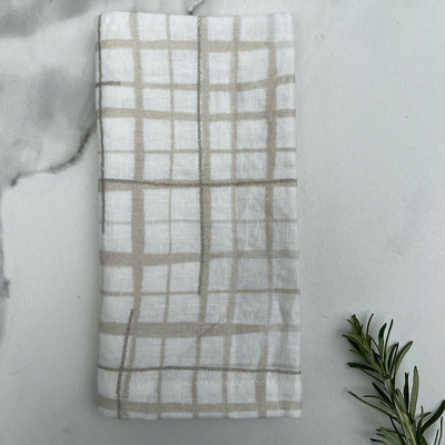 Grid Linen Napkins Set of 4