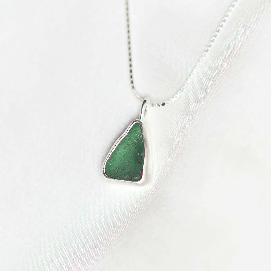 Rhian Sea Glass Necklace in Green