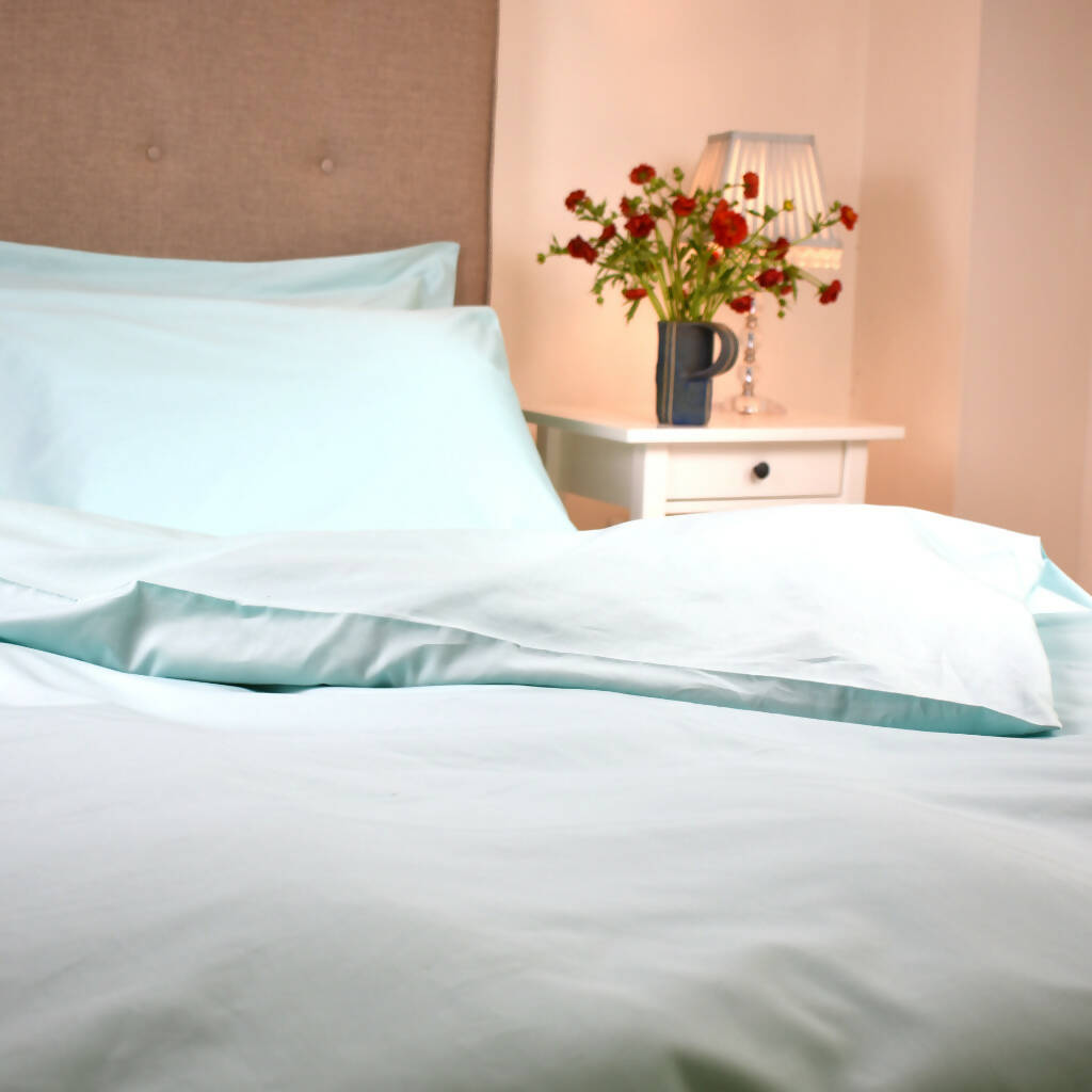 Aquamarine Pillowcases in Organic Cotton