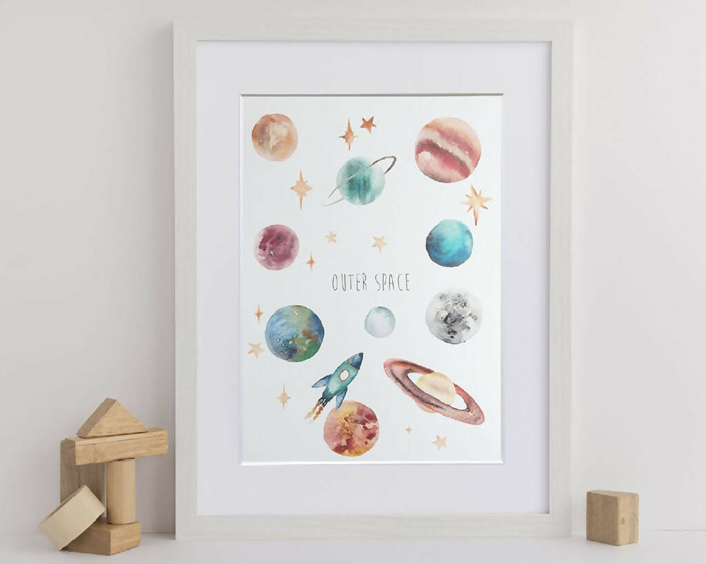 Planets Solar System Watercolour Print | Country Living Marketplace