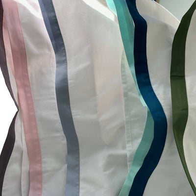 Oxford Pillowcases with coloured edge in organic cotton