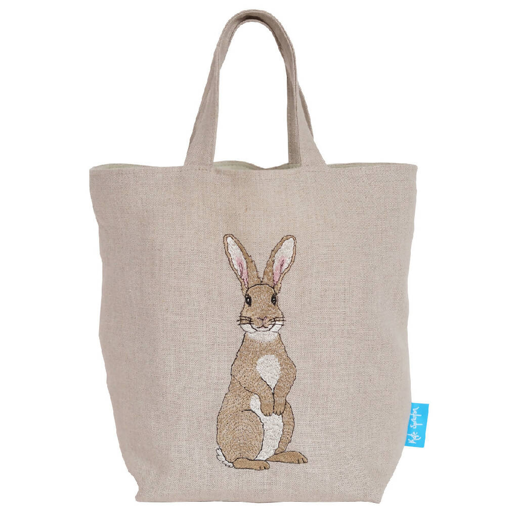 Embroidered Rabbit Easter Egg Hunting Bag by Kate Sproston Design