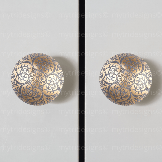 Brass Mandala Coasters Set With Box - Mytri Designs