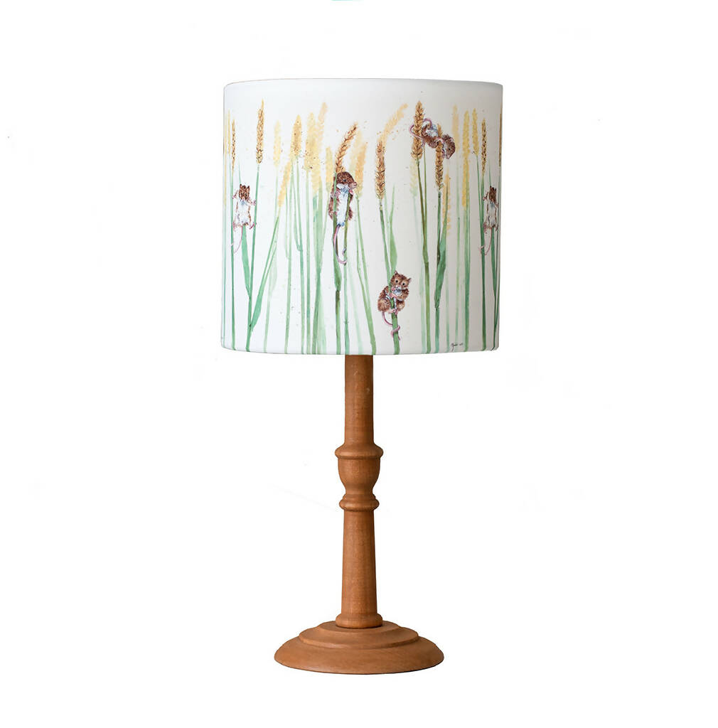 Mice and Wheat Canvas Lampshade in Cream
