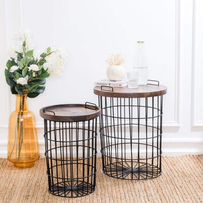 Round Wire Basket Coffee Table