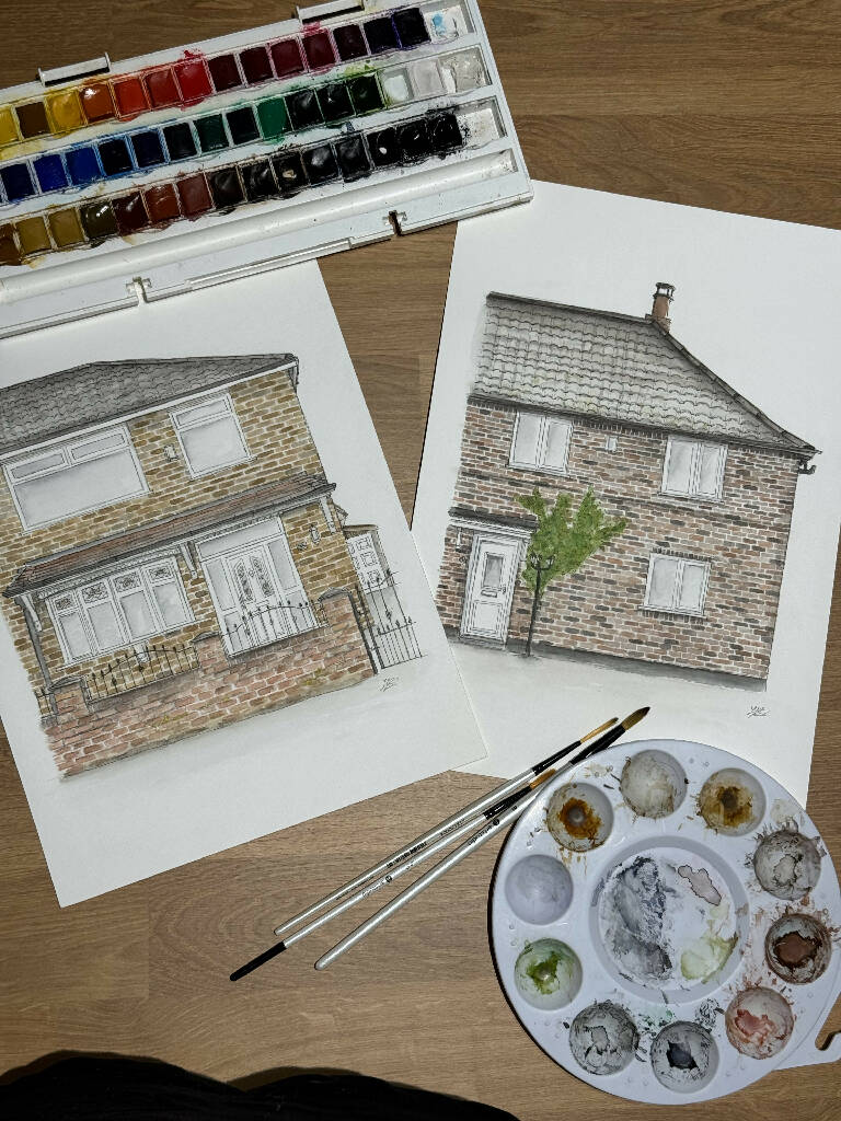 Watercolour House Portrait