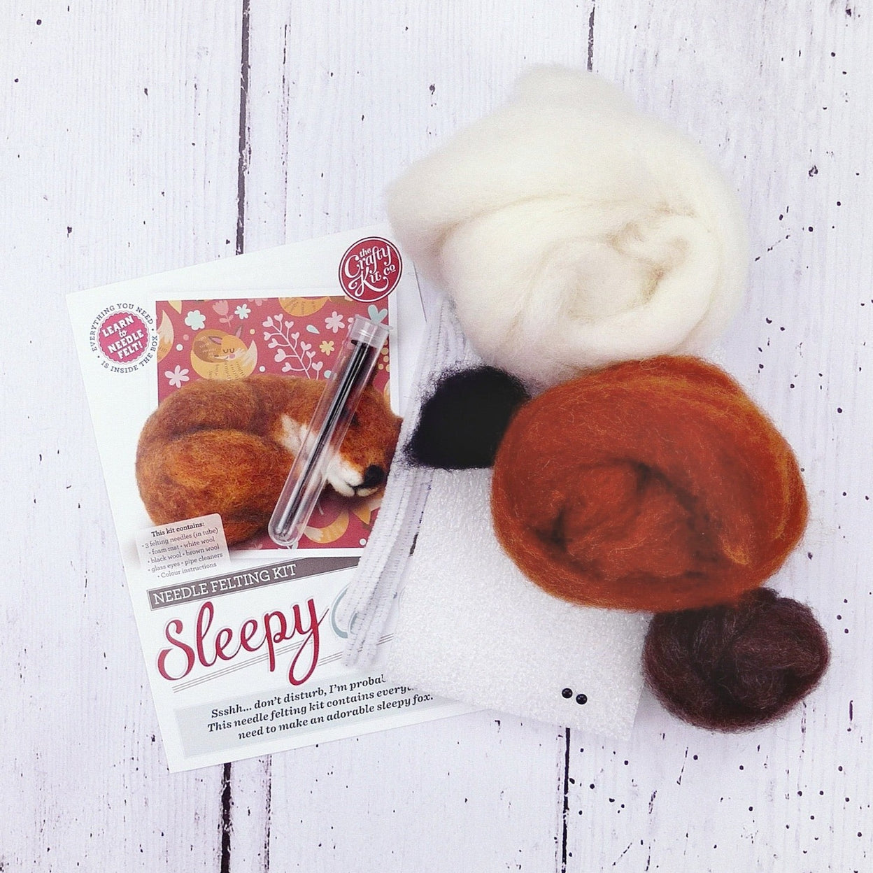 Sleepy Fox Needle Felting Craft Kit