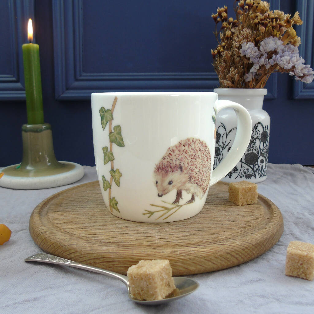 Autumn Hedgehog Bone China Mug