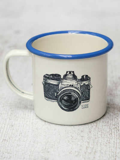 Camera Etched Enamel Mug