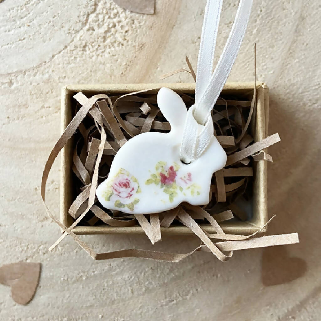 Porcelain Tiny Bunny Decoration