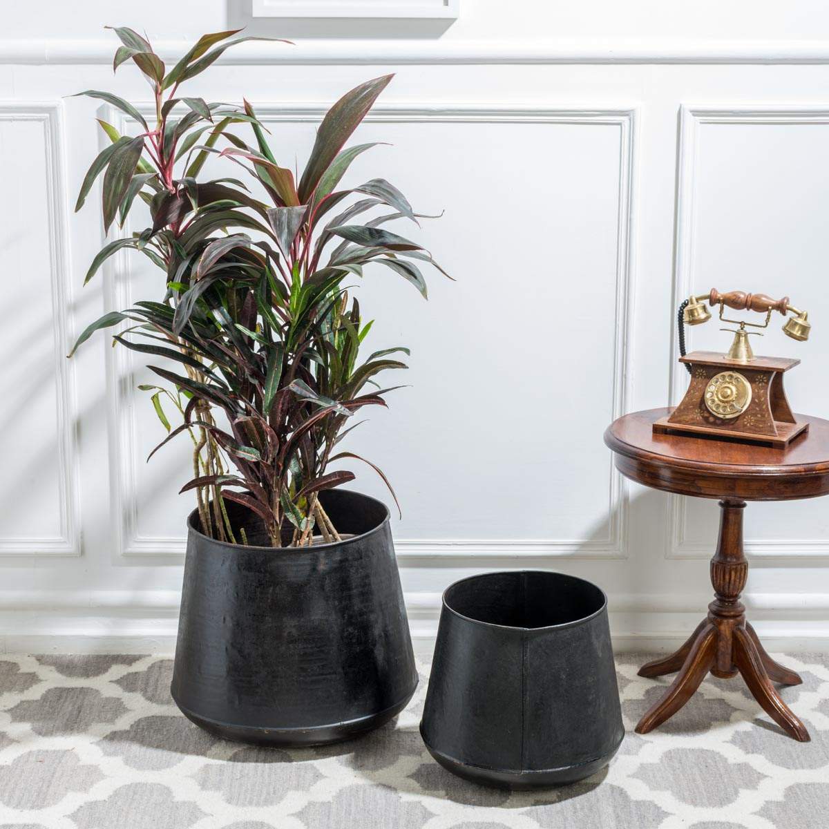 Large Iron Floor Planters