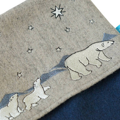 Embroidered Polar Bear and Cubs Christmas Stocking