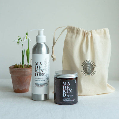 Natural Body Wash & Candle in Gift Bag
