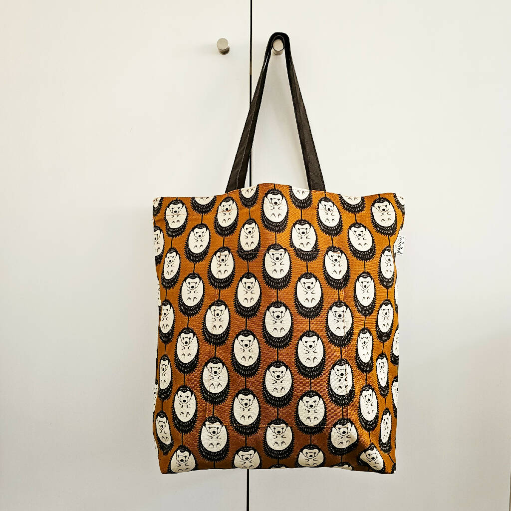 Hedgehog Organic Cotton Large Shoulder Bag