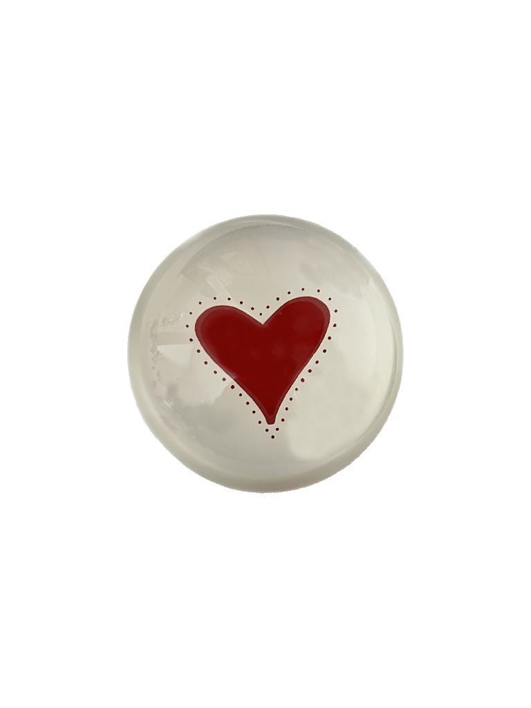 Glass Decoupage Paperweight, Heart