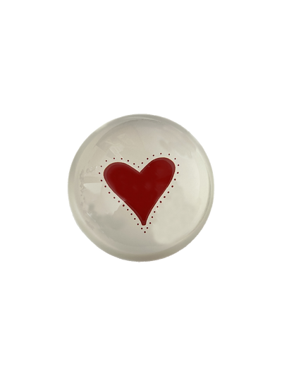 Glass Decoupage Paperweight, Heart