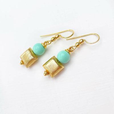 Turquoise Drop 18ct Gold Plated Earrings