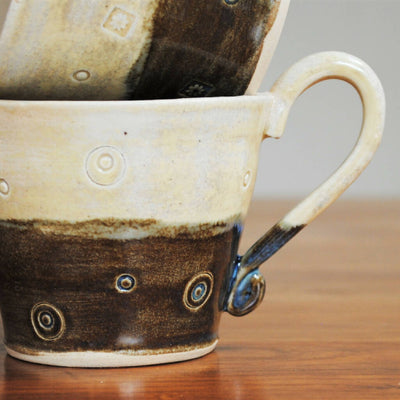 Handmade Stoneware Two-Tone Mug