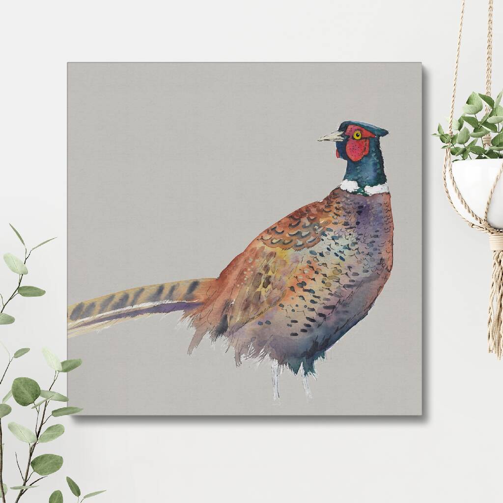 Standing Pheasant Wrapped Canvas