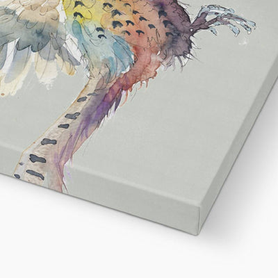 Flying Pheasant Wrapped Art Canvas