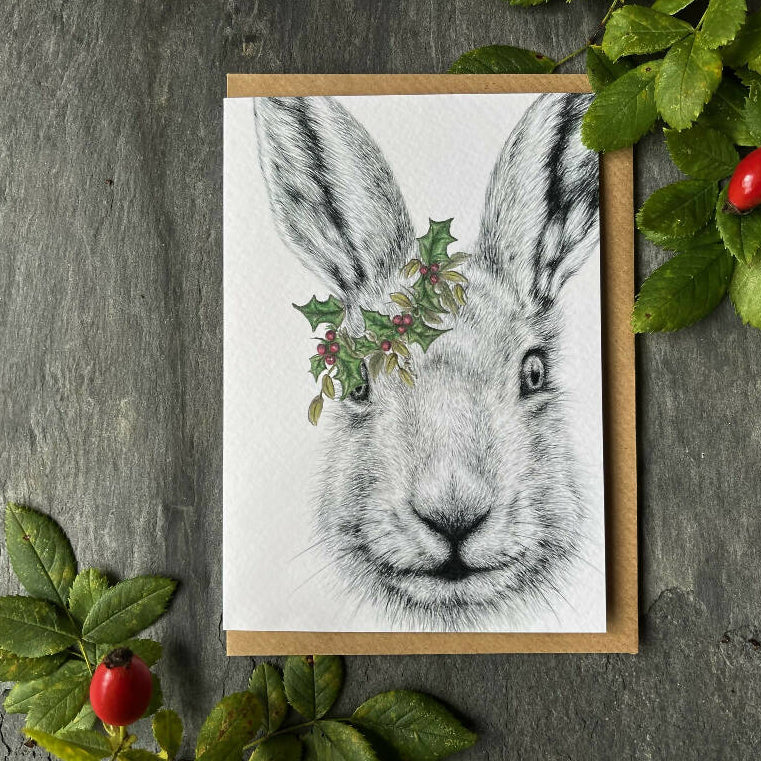 Festive Hare Christmas Card