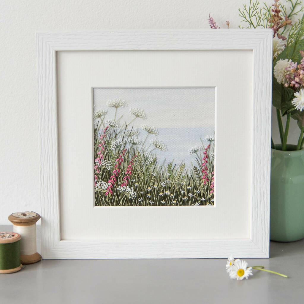 Foxgloves & Cow Parsley by the Sea Embroidery Kit
