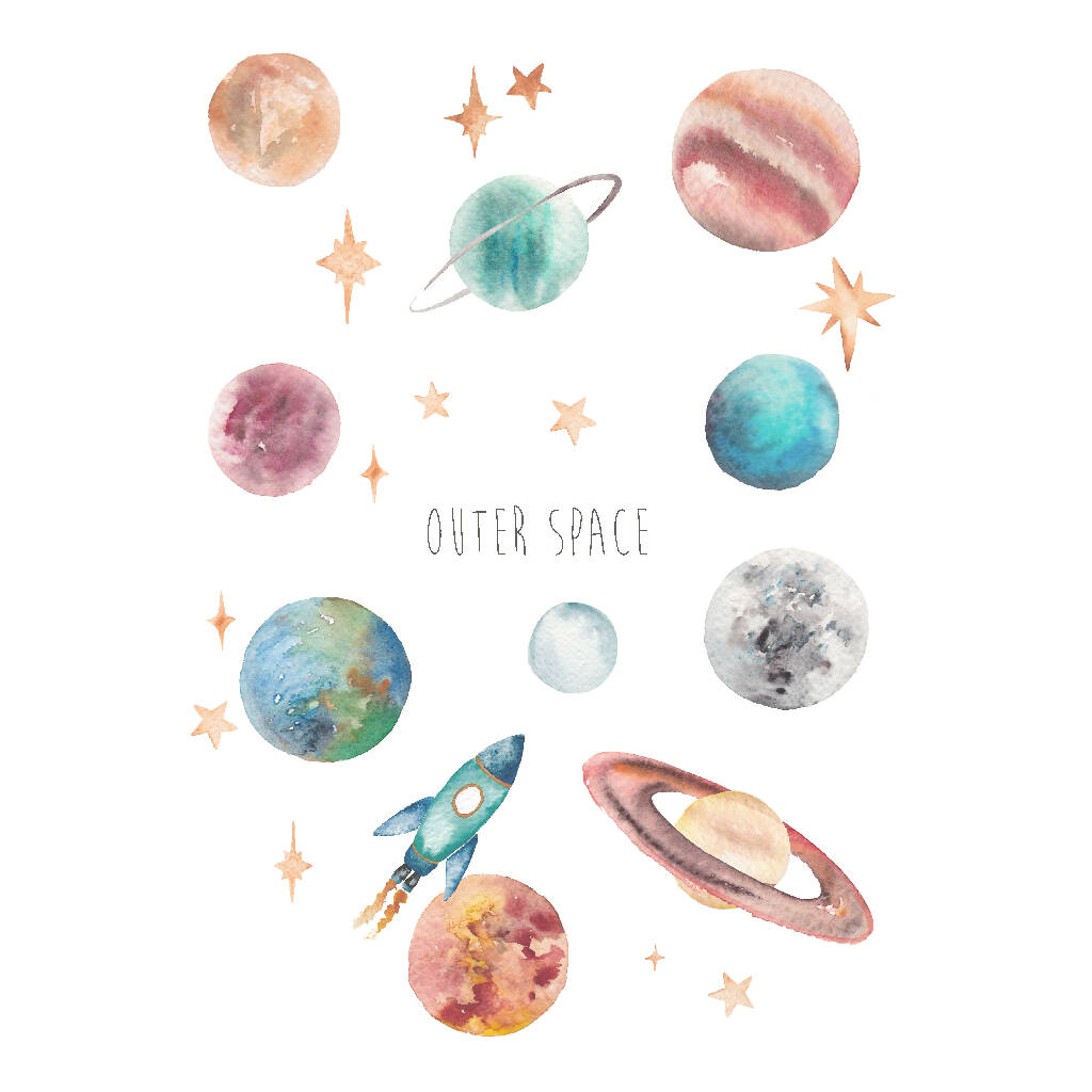Planets Solar System Watercolour Print | Country Living Marketplace