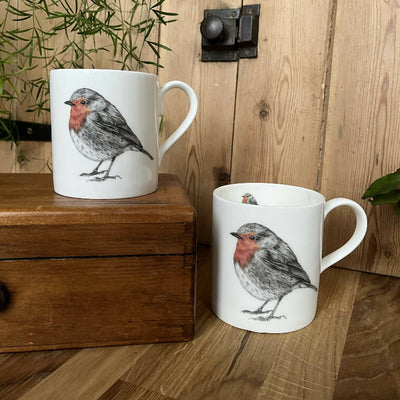 Fine Bone China Robin Mug