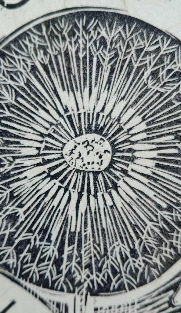 'Time is Precious' Linocut Print on Handmade Paper, in Black