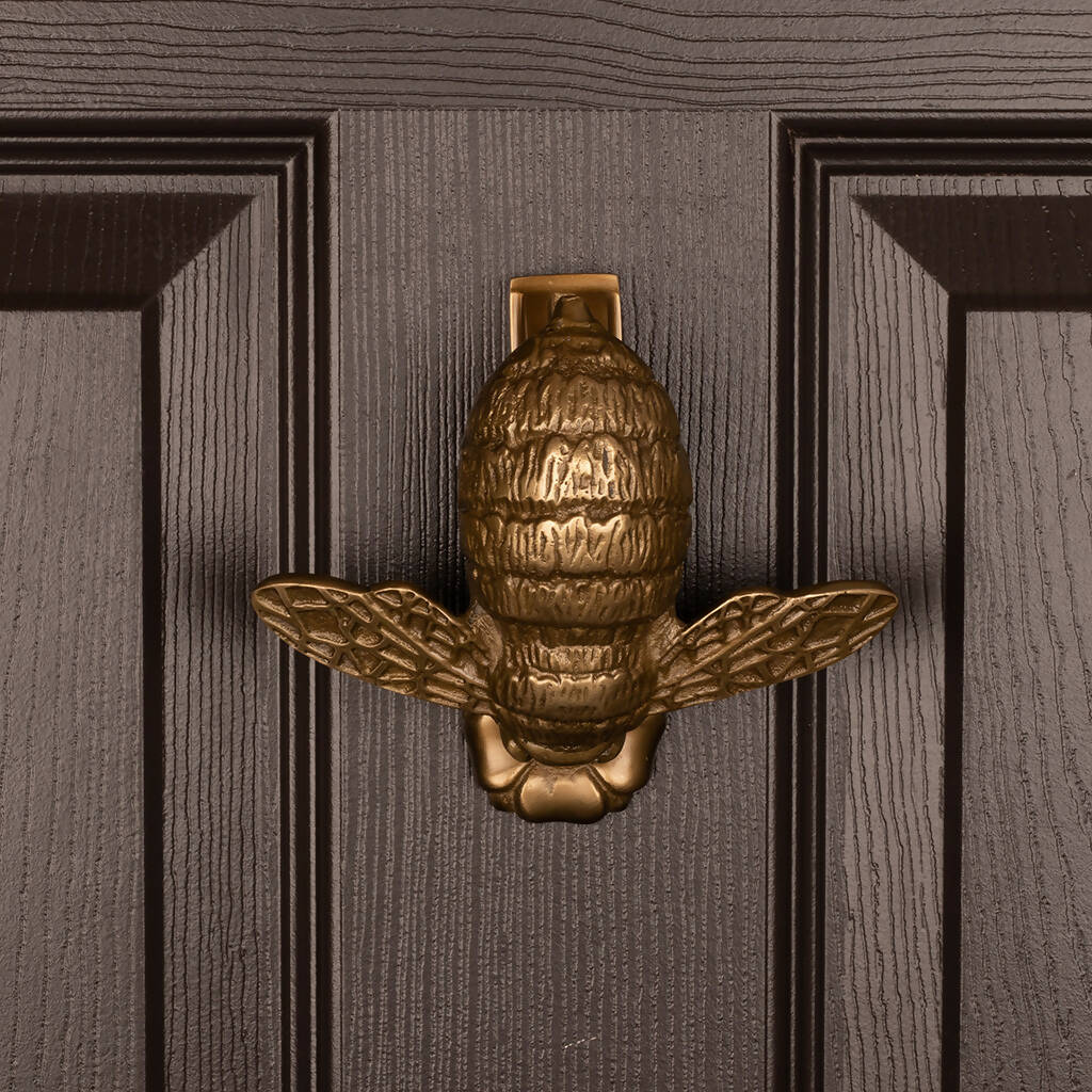 Cora Bee Door Knocker in Aged Brass